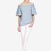 Ralph Lauren Tops | New Ralph Lauren Off The Shoulder Bell Sleeve Top | Color: Blue/White | Size: L