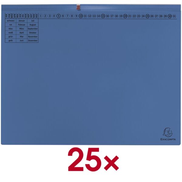 EXACOMPTA 25er-Pack Hängehefter »Exaflex« 2x kaufmännische Heftung blau, 31.6x26.5 cm Image