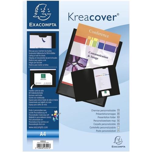 30er-Pack Präsentationsmappe »Kreacover A4« schwarz, EXACOMPTA, 24×32 cm