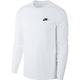 Nike Herren Long Sleeved T-Shirt M NSW Club Tee - LS, White/(Black), 3XL, AR5193