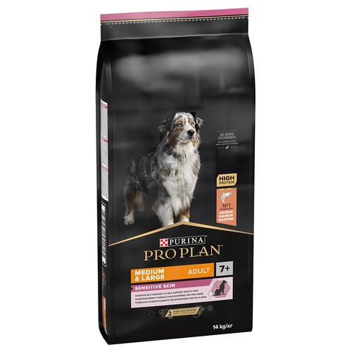 Sparpaket: 2x14kg PURINA PRO PLAN Medium/Large Adult 7+ Sensitive Skin Hundefutter trocken