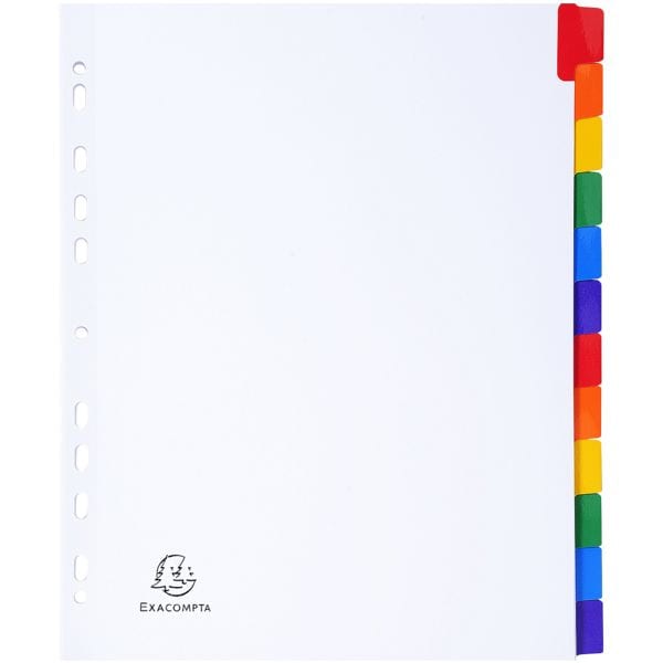 EXACOMPTA 20x Kartonregister 12-teilig blanko A4+ mit Deckblatt weiß, 24.5x29.7 cm Image