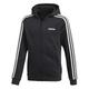 adidas Kids Essentials 3-Stripes Full Zip Hoodie - Black/White, Size: 164