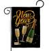 Breeze Decor Cheers to Happy New Year Impressions 2-Sided Burlap 18.5 x 13 in. Garden Flag in Black | 18.5 H x 13 W in | Wayfair