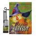 Breeze Decor Happy Harvest Scarecrow & Autumn Impressions 2-Sided Polyester 18.5 x 13 in. Flag Set in Orange/Green | 18.5 H x 13 W in | Wayfair