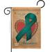 Breeze Decor Ovarian Awareness Inspirational Support Impressions 2-Sided Burlap 18.5 x 13 in. Garden Flag in Brown/Green | 18.5 H x 13 W in | Wayfair