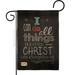 Breeze Decor All Things Through Christ Inspirational Expression Impressions 2-Sided 18.5 x 13 in. Garden Flag in Black | 18.5 H x 13 W in | Wayfair