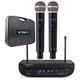 2 Channel Digital UHF Wireless Microphone System Dual Handheld Mics Vocal PA