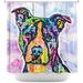 Latitude Run® Maltare Illustrious Pitbull Dog Single Shower Curtain Polyester in Black/Blue/Gray | 72 H x 69 W in | Wayfair