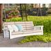 Rosecliff Heights Omar Porch Swing Wood/Solid Wood in White | 79 W x 36 D in | Wayfair 0DA8CC3154F948AB95EE7A6575ADD16D