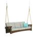 Rosecliff Heights Omar Porch Swing Wood/Solid Wood in Brown | 79 W x 36 D in | Wayfair 6B02BA88F84B460FB74DD34B15BB13B4