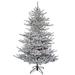 Kurt Adler Pre-Lit Flocked 3' Silver Pine Artificial Christmas Tree w/ 100 Warm White Lights in Green/White | 36 H x 18 W in | Wayfair TR2484