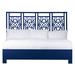David Francis Furniture Tulum Low Profile Platform Bed Wood/Wicker/Rattan in Blue | 60 H x 80 W x 85 D in | Wayfair B4607BED-K-S137