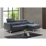 Blue Sectional - Orren Ellis Purtee 94" Wide Sofa & Chaise Faux Leather/Genuine Leather | 38 H x 94 W x 67 D in | Wayfair