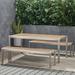 Ebern Designs Arether Rectangular 4 - Person 70.75" Long Aluminum Outdoor Dining Set Wood/Metal in Brown | 30.25 H x 70.75 W x 35.5 D in | Wayfair