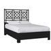 David Francis Furniture Lattice Back Platform Bed Upholstered, Rattan in Black | 60 H x 85 D in | Wayfair B4027BED-TXL-S129