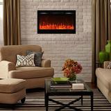 Symple Stuff Turrini Wall Mounted Electric Fireplace in Gray | 21.46 H x 36 W x 5.5 D in | Wayfair 9F9DBED81B4F455CA7FE033288F16DCD