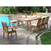 Rosecliff Heights Michigan Luxurious 9 Piece Teak Outdoor Dining Set Wood/Teak in Brown/White | 30 H x 82 W x 42 D in | Wayfair