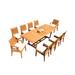 Rosecliff Heights Estevan Rectangular 10 - Person Teak Outdoor Dining Set Metal in Brown/White | 30.5" H x 71" L x 40" W | Wayfair