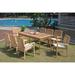 Rosecliff Heights Pacific 9 Piece Teak Outdoor Dining Set Wood/Teak in Brown/White | 30 H x 60 W x 35 D in | Wayfair