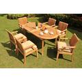 Rosecliff Heights Sammy Luxurious 7 Piece Teak Outdoor Dining Set Wood/Teak in Brown/White | 30.5 H x 71 W x 40 D in | Wayfair