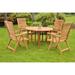 Rosecliff Heights Fredrick Luxurious 5 Piece Teak Outdoor Dining Set Wood/Teak in Brown/White | 30.5 H x 48 W x 48 D in | Wayfair