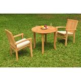 Rosecliff Heights Kristofer 3 Piece Teak Bistro Set Wood/Teak in Brown/White | Outdoor Furniture | Wayfair 4B908C7BAC3A40B48B222FC9F4ED1FE8