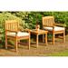 Rosecliff Heights Escolta 3 Piece Teak Seating Group Wood/Natural Hardwoods/Teak in Brown/White | Outdoor Furniture | Wayfair