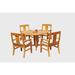 Rosecliff Heights Kevon 5 Piece Teak Outdoor Dining Set Wood/Teak in Brown/White | 30.5 H x 48 W x 48 D in | Wayfair