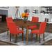 Winston Porter Sigismondo 5 Piece Extendable Solid Wood Dining Set Wood/Upholstered in Brown, Size 30.0 H in | Wayfair
