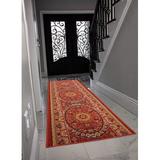 Red 26 x 0.3 in Area Rug - World Menagerie Oriental Isfahan Low Pile Slip Resistant Runner Rugs Nylon | 26 W x 0.3 D in | Wayfair