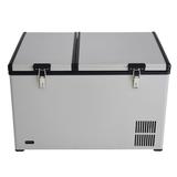 Whynter Outdoor 90 Quart Dual Zone Portable Freezer/Refrigerator w/ 12v DC & Wheels in Gray | 24.8 H x 20 W x 32.5 D in | Wayfair FM-901DZ
