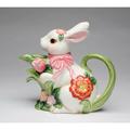 The Holiday Aisle® Minoru Ceramic Bunny Teapot in Green/White | 6.625 H x 3.625 W x 7.625 D in | Wayfair 10445