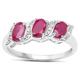 The Diamond Ring Collection: Sterling Silver Genuine Ruby & Diamond Eternity Engagement Ring (Size P)