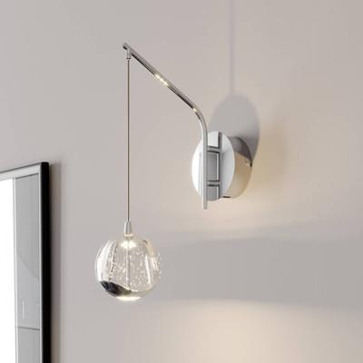 Wandlampe Hayley Lucande, klar / transparent, für Wohn- / Esszimmer, Glas, Modern, LED Wandleuchte, Wandlampe Innen Image