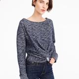 J. Crew Sweaters | J Crew Twist Front Sweatshirt Blue Xs | Color: Blue | Size: Xs