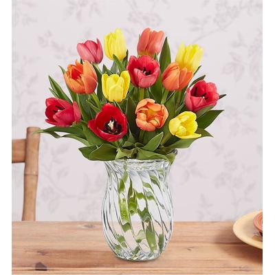 1-800-Flowers Seasonal Gift Delivery Assorted Fall Tulips 15 Stems W/ Clear Vase