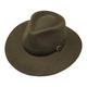 Borges & Scott Premium Alpaca Lewis - Wide Brim Fedora Hat - Alpaca Wool Felt - Water Resistant - Leather Band - Moss Green 58cm