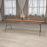 Flash Furniture Marcott 36" x 72" Rectangular Wood Folding Banquet Table w/Clear Coated Finished Top Wood/Metal/Manufactured Wood in Brown | Wayfair