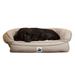 3 Dog Personalized EZ Wash Fleece Bolster Dog Bed, 38" L X 26" W X 10" H, Beige, Medium, Silver