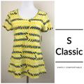 Lularoe Tops | Classic Tee Nwt | Color: Blue/Yellow | Size: S