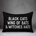 The Holiday Aisle® St Catherine Black Cats Wing of Bats & Witches Hats Lumbar Pillow Polyester/Polyfill blend | 14 H x 20 W x 1.5 D in | Wayfair