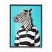 Ebern Designs Tejal Zebra in a Striped Shirt Portrait Wall Décor Wood in Brown | 30 H x 24 W x 1.5 D in | Wayfair 7982A53D2FF941A691AA69ABE48918FD