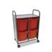 Gratnells Callero Plus Double Column 4 Compartment Tote Tray Cart w/ Bins Plastic in Red | 41.5 H x 27.2 W x 16.9 D in | Wayfair SSET17440909