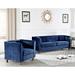 Mercer41 Bryton 2 Piece Living Room Set Polyester/Velvet in Blue | 32 H x 81 W x 32 D in | Wayfair Living Room Sets