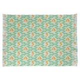 Green/White 54 x 0.25 in Area Rug - East Urban Home Mcguigan Koi Fish & Waves Green/Beige Area Rug Chenille | 54 W x 0.25 D in | Wayfair