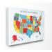 Isabelle & Max™ Kensington World Map of the USA Wall Décor Canvas/Metal in Blue/White | 30 H x 40 W x 1.5 D in | Wayfair