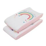 Zoomie Kids Snell We Love You So Super Soft 2 Piece Changing Pad Cover Set in White | 32 H x 16 W x 0.25 D in | Wayfair