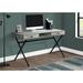 Gracie Oaks Cowarts Computer Desk, Home Office, Laptop, Storage Drawers, 48"L, Work, Metal, Laminate, Grey, Black Wood in Gray | Wayfair