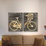 August Grove® 2 Piece Messenger Bike Wall Décor Set, Wood in Brown | 18" H x 24" W | Wayfair BD419C1FE5854BBEADE28E8712C07E2A